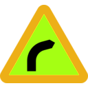 download Dangerous Bend Bend To Right clipart image with 45 hue color