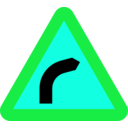 download Dangerous Bend Bend To Right clipart image with 135 hue color