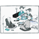 download Geisha Entertain clipart image with 180 hue color