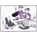 download Geisha Entertain clipart image with 270 hue color