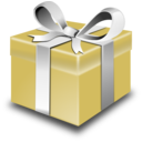 download Gold Present clipart image with 0 hue color