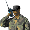 Soldier With Walkie Talkie Radio