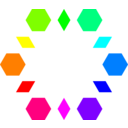 download 6 Hexagons 6 Diamonds clipart image with 90 hue color