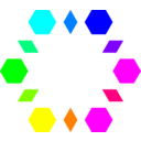 download 6 Hexagons 6 Diamonds clipart image with 180 hue color