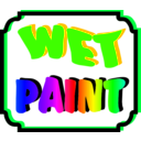 download Wet Paint clipart image with 225 hue color