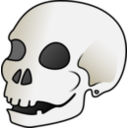 download Skull clipart image with 0 hue color