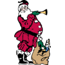 download Santa And His Toy Bag clipart image with 0 hue color