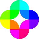 download Circle Fourths 12 Color clipart image with 180 hue color