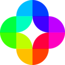 download Circle Fourths 12 Color clipart image with 225 hue color