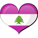 download Lebanon Heart Flag clipart image with 315 hue color