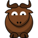 download Cartoon Gnu Glee clipart image with 0 hue color