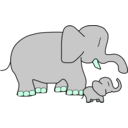 download Baby Elephant clipart image with 90 hue color