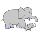 download Baby Elephant clipart image with 180 hue color