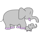 download Baby Elephant clipart image with 225 hue color
