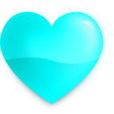 download Glossy Heart clipart image with 180 hue color