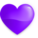 download Glossy Heart clipart image with 270 hue color