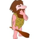 download Thinking Caveman clipart image with 0 hue color