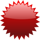 download Red Star Button clipart image with 0 hue color