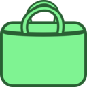 download Simple Shopping Bag Logo Icon clipart image with 90 hue color