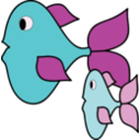 download Two Fishes clipart image with 0 hue color