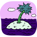 download Desert Isle clipart image with 90 hue color