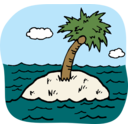 download Desert Isle clipart image with 0 hue color