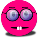 download Surprised Smiley Pink Emoticon clipart image with 0 hue color