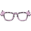 download Scottie Dog Glasses clipart image with 270 hue color