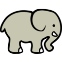 download 2d Cartoon Elephant clipart image with 180 hue color