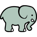 download 2d Cartoon Elephant clipart image with 270 hue color