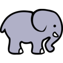 download 2d Cartoon Elephant clipart image with 0 hue color