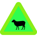 download Warning Sheep Roadsign clipart image with 90 hue color