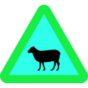 download Warning Sheep Roadsign clipart image with 135 hue color