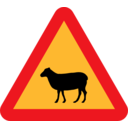 download Warning Sheep Roadsign clipart image with 0 hue color