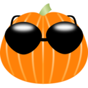 download Pumpkin Wearing Sunglasses clipart image with 0 hue color