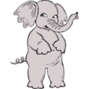 download Girl Elephant clipart image with 135 hue color