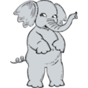 download Girl Elephant clipart image with 0 hue color