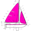 download Sailing Parts Of Boat Illustration clipart image with 135 hue color