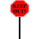 download Keep Out clipart image with 0 hue color