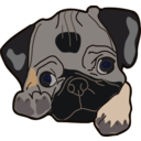 download Cute Pug clipart image with 0 hue color