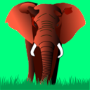 download Elephant Purple On Yellow clipart image with 90 hue color