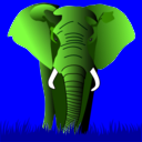 download Elephant Purple On Yellow clipart image with 180 hue color