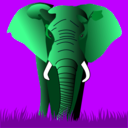 download Elephant Purple On Yellow clipart image with 225 hue color