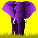 download Elephant Purple On Yellow clipart image with 0 hue color