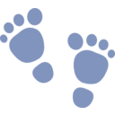 download H Foot Print clipart image with 0 hue color