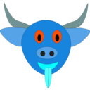 download Bull clipart image with 180 hue color