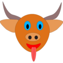 download Bull clipart image with 0 hue color