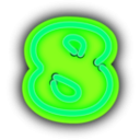 download Neon Numerals 8 clipart image with 90 hue color