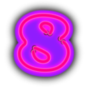 download Neon Numerals 8 clipart image with 270 hue color