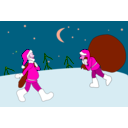 download Two Santas clipart image with 315 hue color